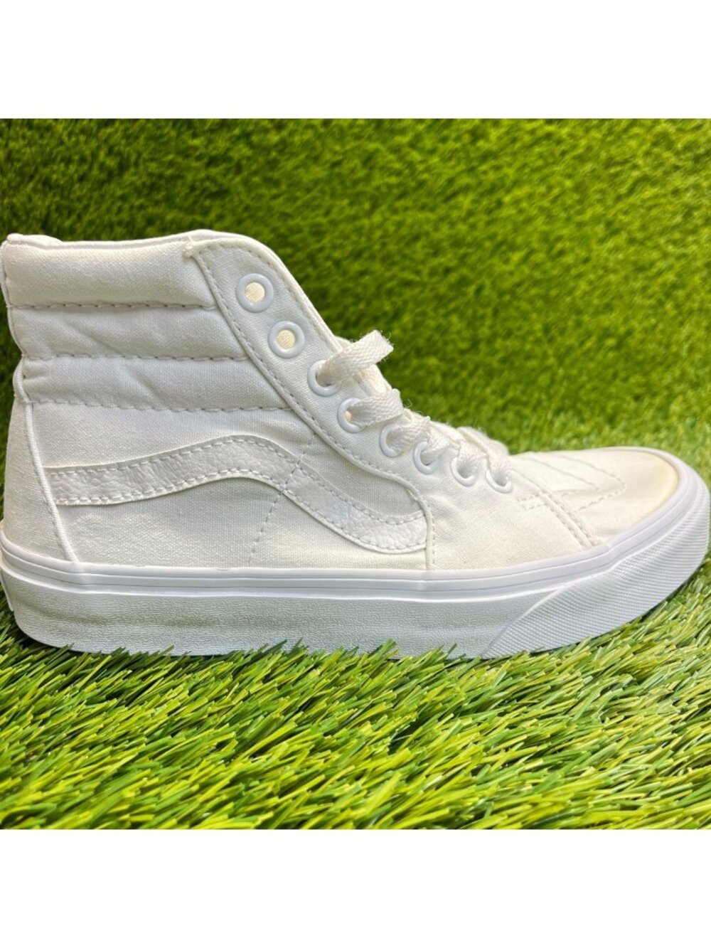 Vans Sk8-Hi Womens Size 5.5 White Athletic Walking Skateboarding Shoes Sneakers